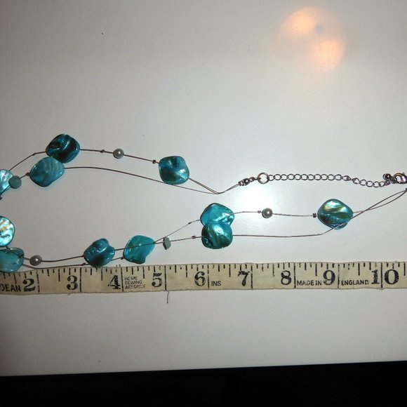 Delicate Turquoise 2 strand Shell Necklace - Picture 3 of 3